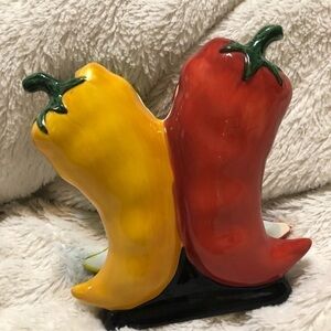 ***Donated***Chili shape ceramic paper napkin holder
